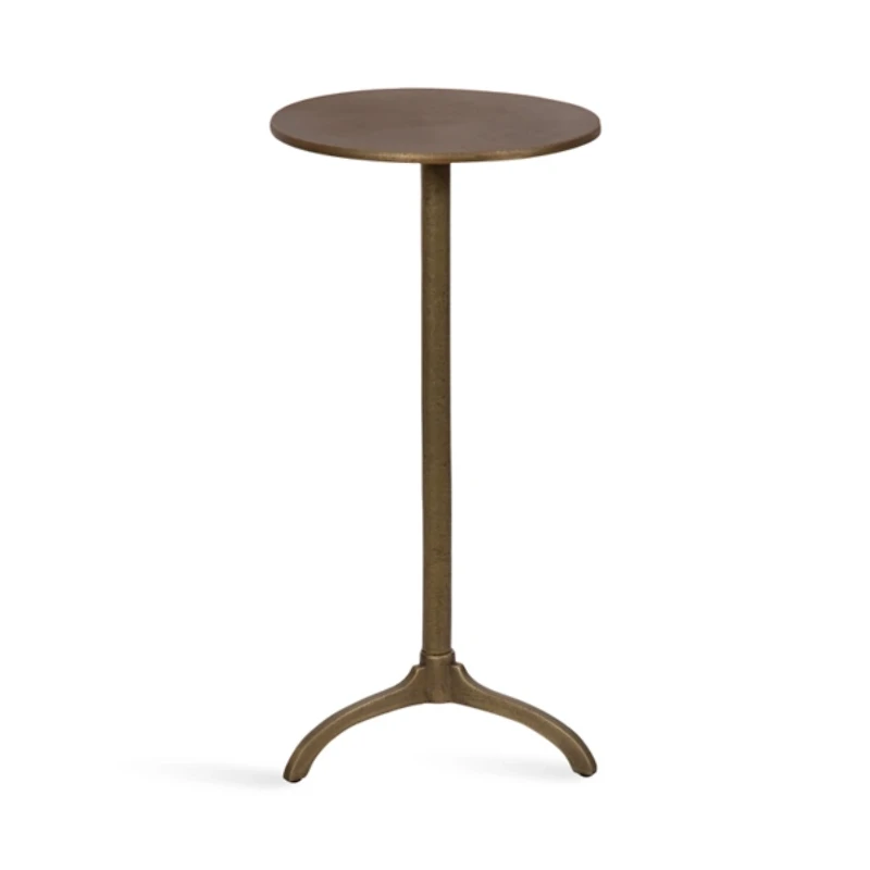Brass Metal Tripod Accent Table