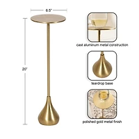 Gold Metal Teardrop Accent Table