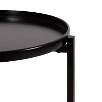 Round Black Metal Accent Tables, Set of 2