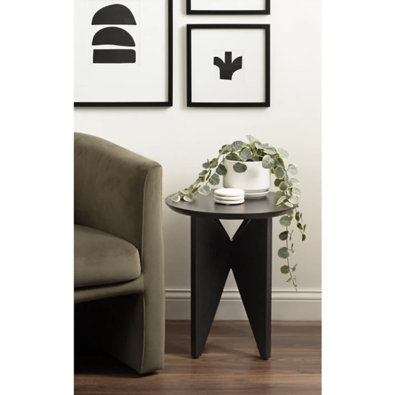 Kate and Laurel Black Mango Wood Accent Table