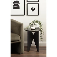 Kate and Laurel Black Mango Wood Accent Table