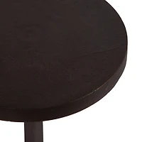 White Marble and Black Metal Round Accent Table