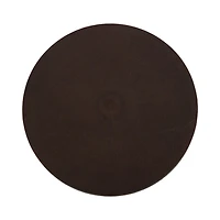 White Marble and Black Metal Round Accent Table