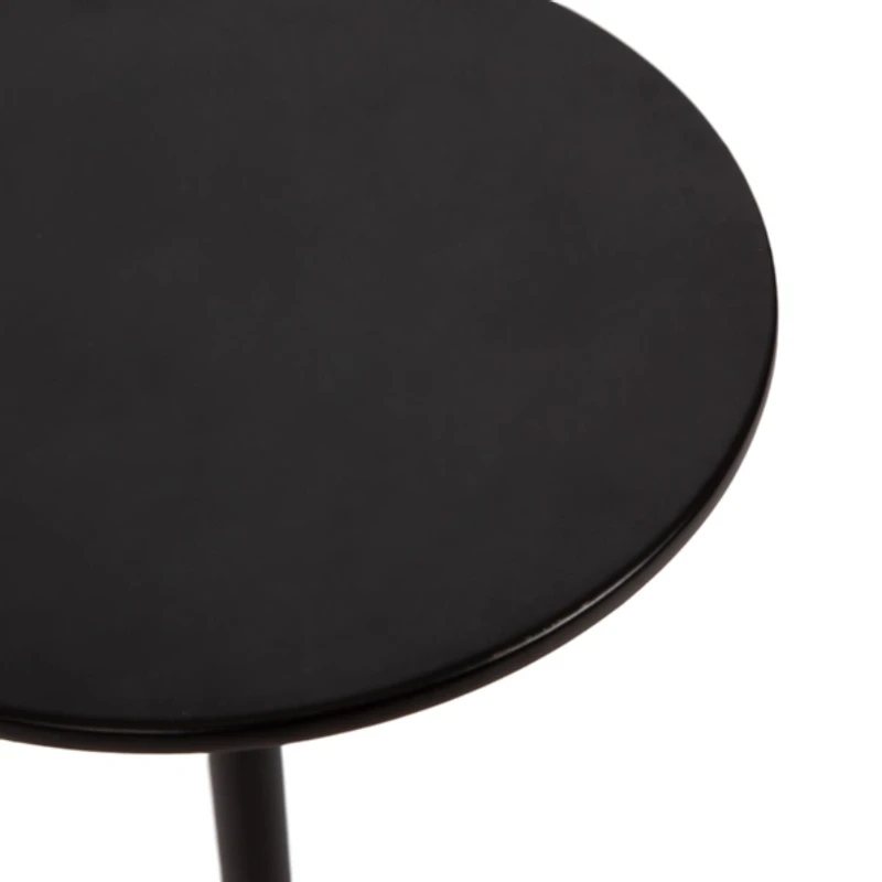 Black Metal Teardrop Accent Table