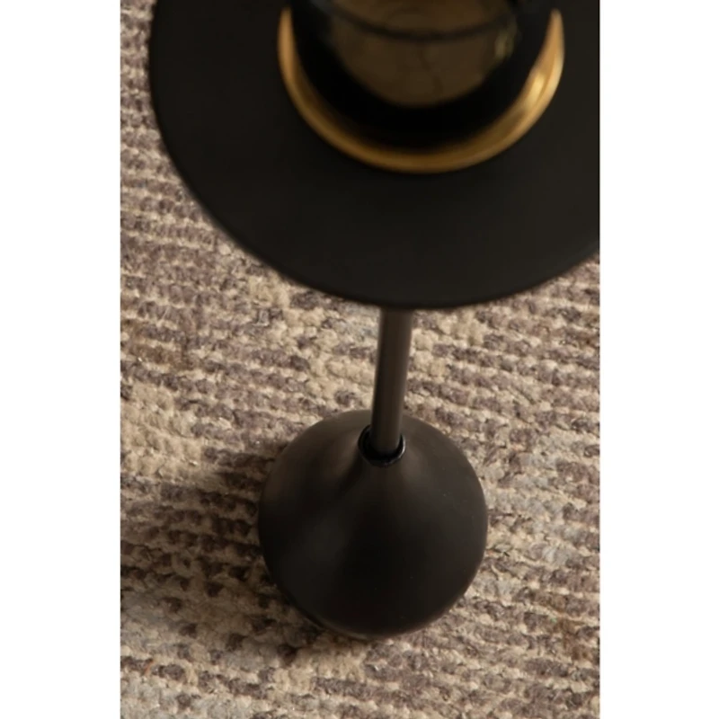 Black Metal Teardrop Accent Table