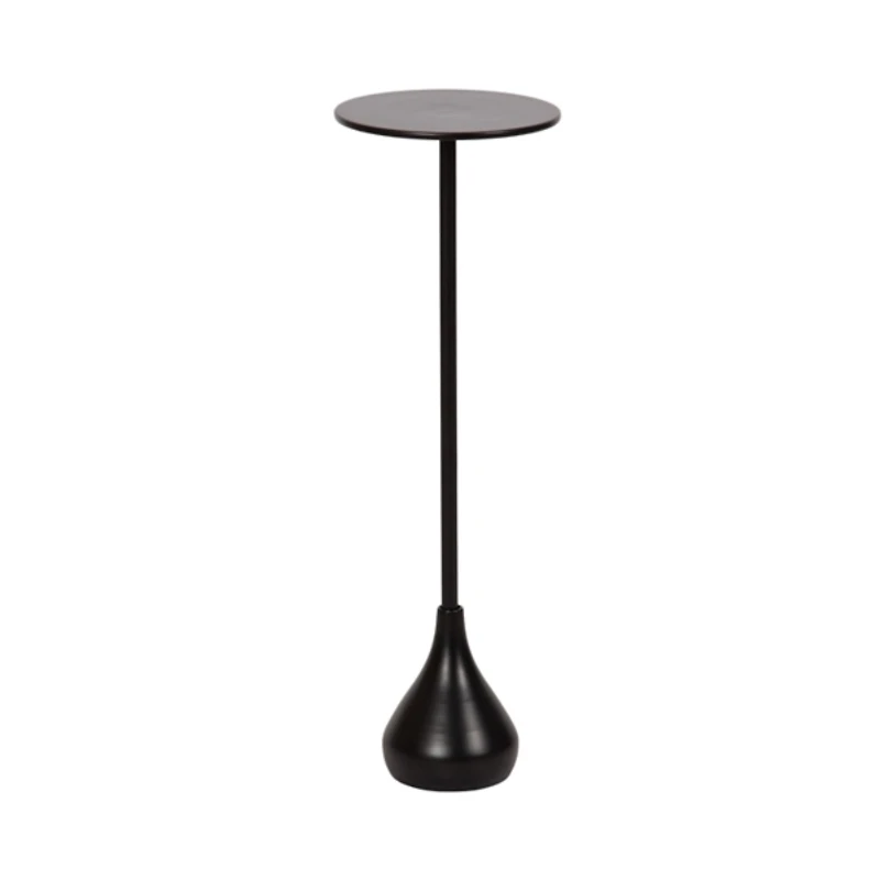 Black Metal Teardrop Accent Table