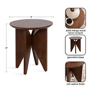 Kate and Laurel Brown Mango Wood Accent Table