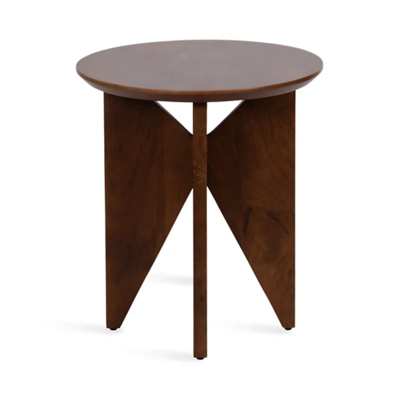 Kate and Laurel Brown Mango Wood Accent Table