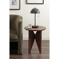 Kate and Laurel Brown Mango Wood Accent Table