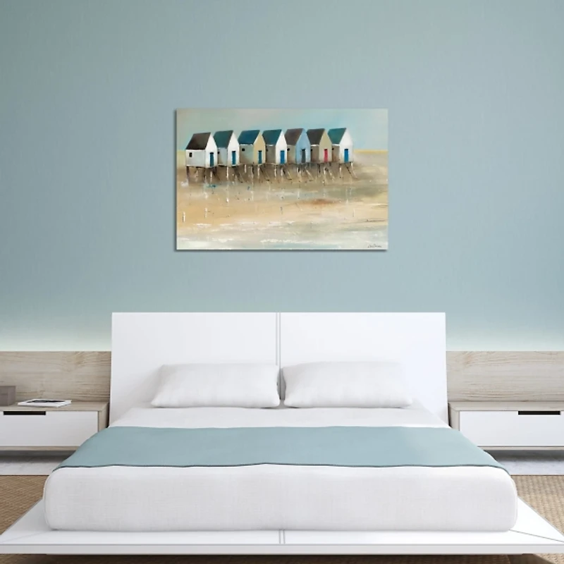 Beach Cabins Canvas Art Print