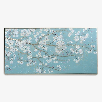 Cherry Blossom Sky Framed Canvas Art Print