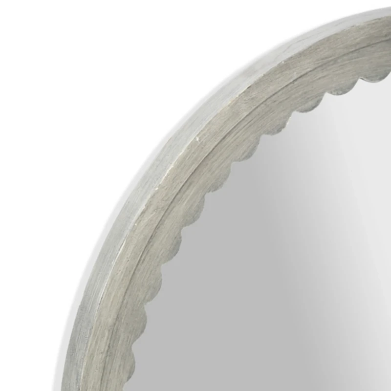 Oval Gray Emerson Scalloped Wall Mirror