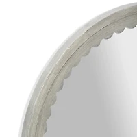 Oval Gray Emerson Scalloped Wall Mirror