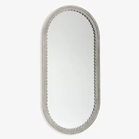 Oval Gray Emerson Scalloped Wall Mirror