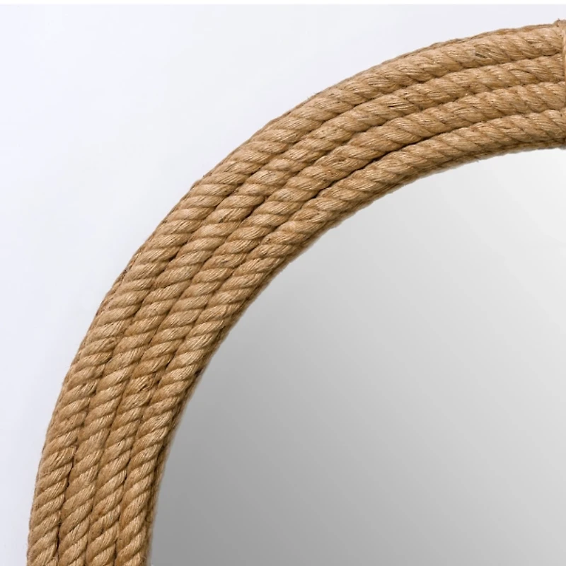 Round Woven Jute Wall Mirror
