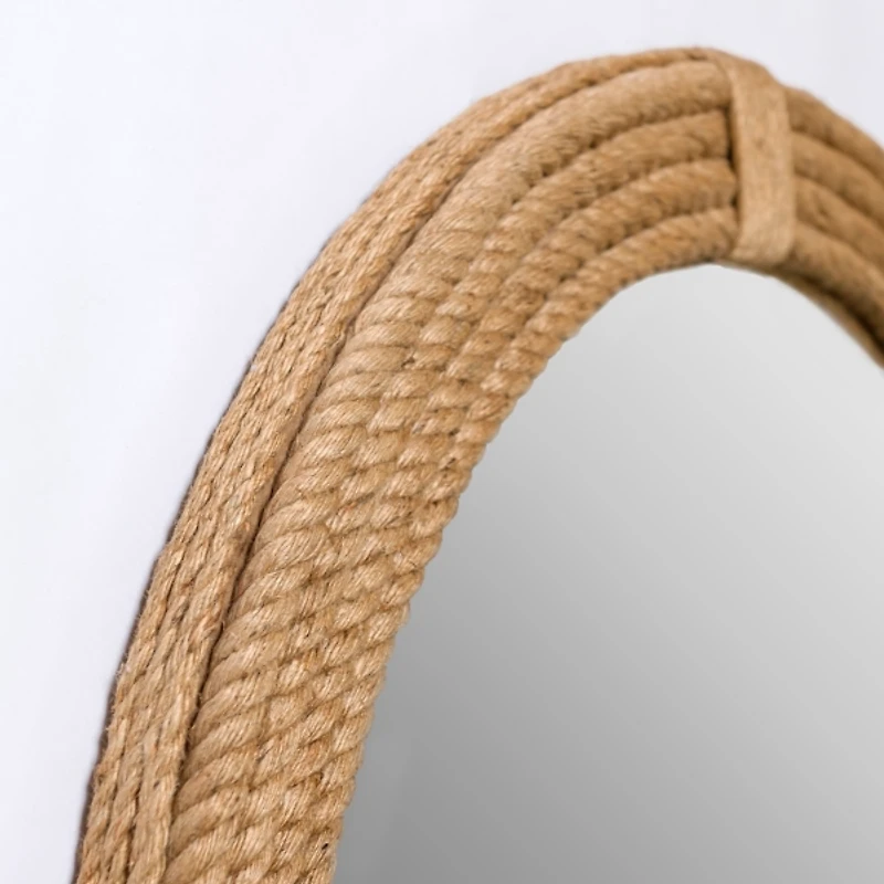 Round Woven Jute Wall Mirror