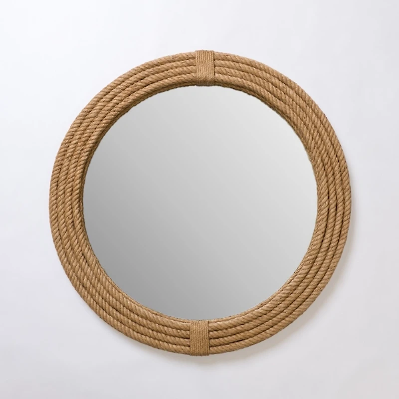 Round Woven Jute Wall Mirror