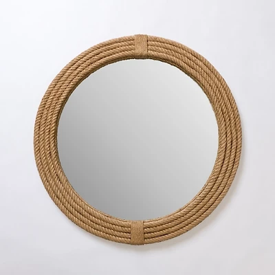 Round Woven Jute Wall Mirror