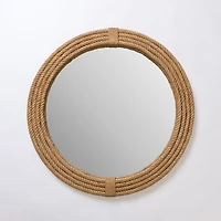 Round Woven Jute Wall Mirror