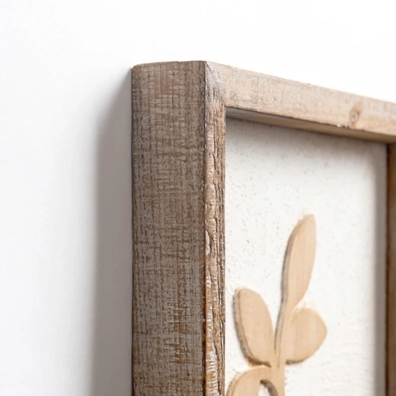 Blue Metal Flower Framed Wall Plaques, Set of 2