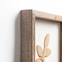 Blue Metal Flower Framed Wall Plaques, Set of 2