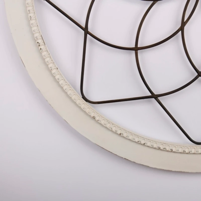 Round Wood and Metal Bella Wall Plaque