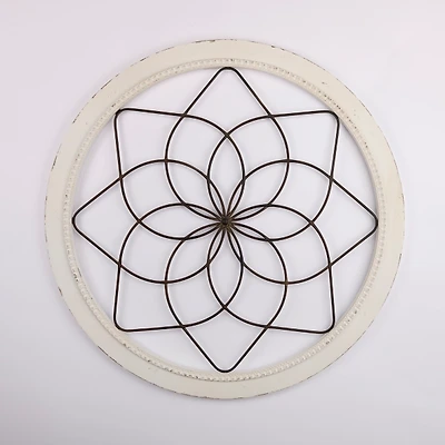 Round Wood and Metal Bella Wall Plaque