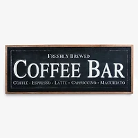 Freshly Brewed Coffee Bar Metal Wall Plaque