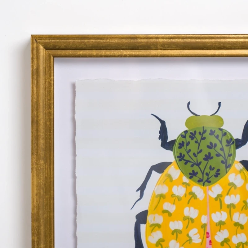 Bright Garden Beetles Framed Art Prints, Set of 3