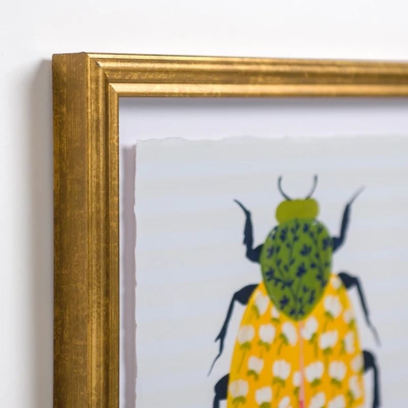 Bright Garden Beetles Framed Art Prints, Set of 3