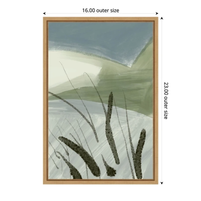 Cattail Abstract Framed Canvas Art Print