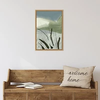 Cattail Abstract Framed Canvas Art Print