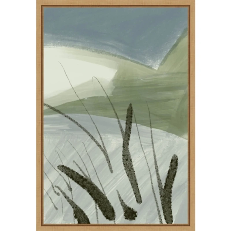 Cattail Abstract Framed Canvas Art Print
