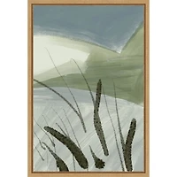 Cattail Abstract Framed Canvas Art Print