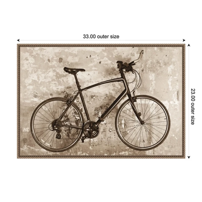 Black Bike Framed Canvas Art Print