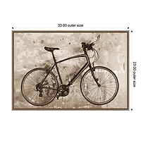 Black Bike Framed Canvas Art Print