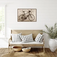 Black Bike Framed Canvas Art Print