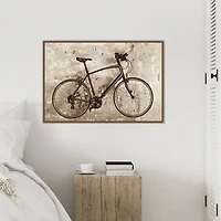 Black Bike Framed Canvas Art Print