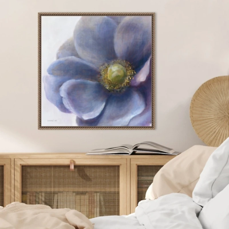 Purple Anemone Framed Canvas Art