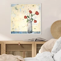 Red Picked Flowers Framed Canvas Art Print