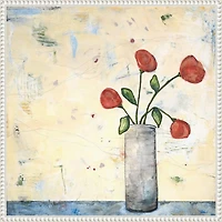 Red Picked Flowers Framed Canvas Art Print