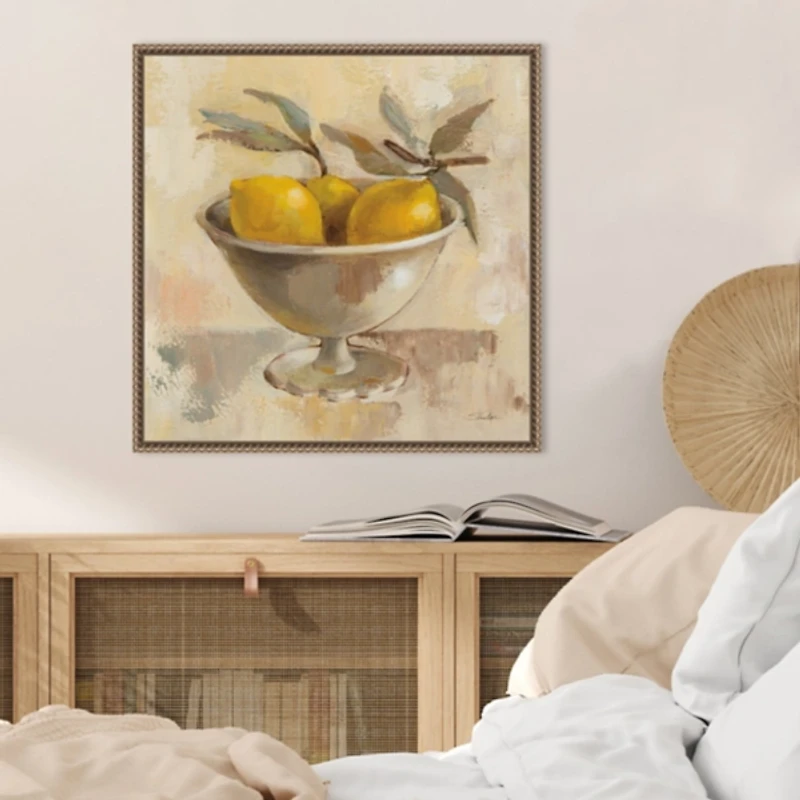 Lemon Bowl Framed Canvas Art Print