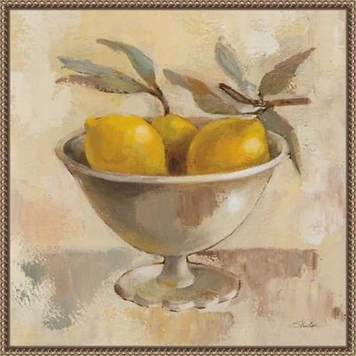 Lemon Bowl Framed Canvas Art Print