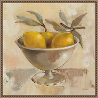Lemon Bowl Framed Canvas Art Print
