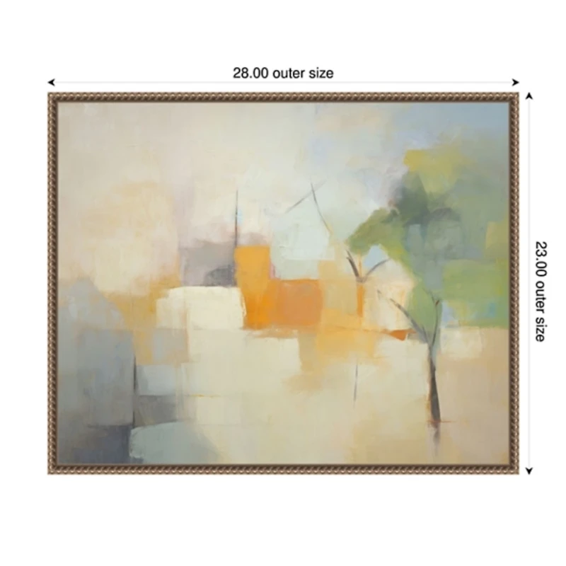 Hazy Park Abstract Framed Canvas Art Print