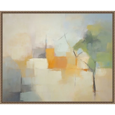 Hazy Park Abstract Framed Canvas Art Print