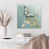 Blue Butterfly Framed Canvas Art Print