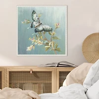 Blue Butterfly Framed Canvas Art Print