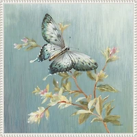 Blue Butterfly Framed Canvas Art Print