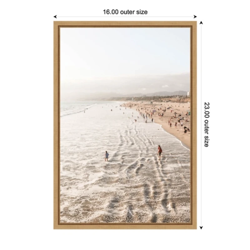 Santa Monica Beach Framed Canvas Art Print